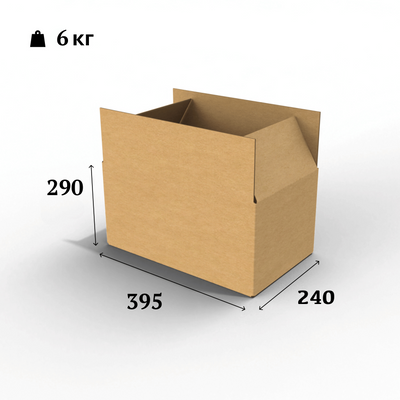 Картонная коробка 395 х 240 х 290 бурый - 6 кг НП 0151515 фото