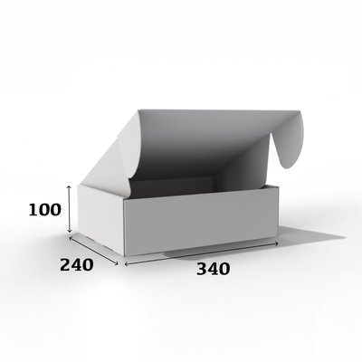 Самозбірна коробка 340x240x100 біла - 2 кг 02002 фото