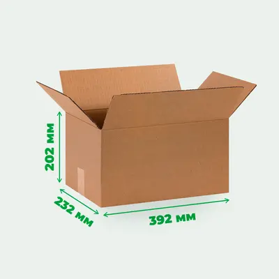 Картонна коробка 5 кг 392 х 232 х 202 Т-25С бурий