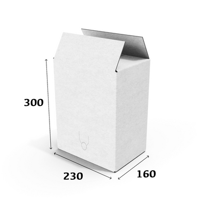 Картонная коробка белая с клапаном под краник 230 х 160 х 300 мм под пакет bag in box 10 литров 01509 фото