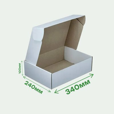 Самозбірна коробка 340x240x100 біла - 2 кг