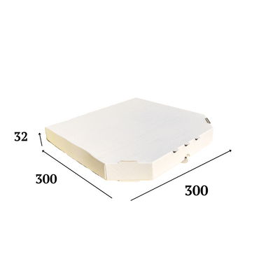 Коробка для пиццы 300х300х32 ТВ22Б "Е" белый диаметр 30 02028-1 фото